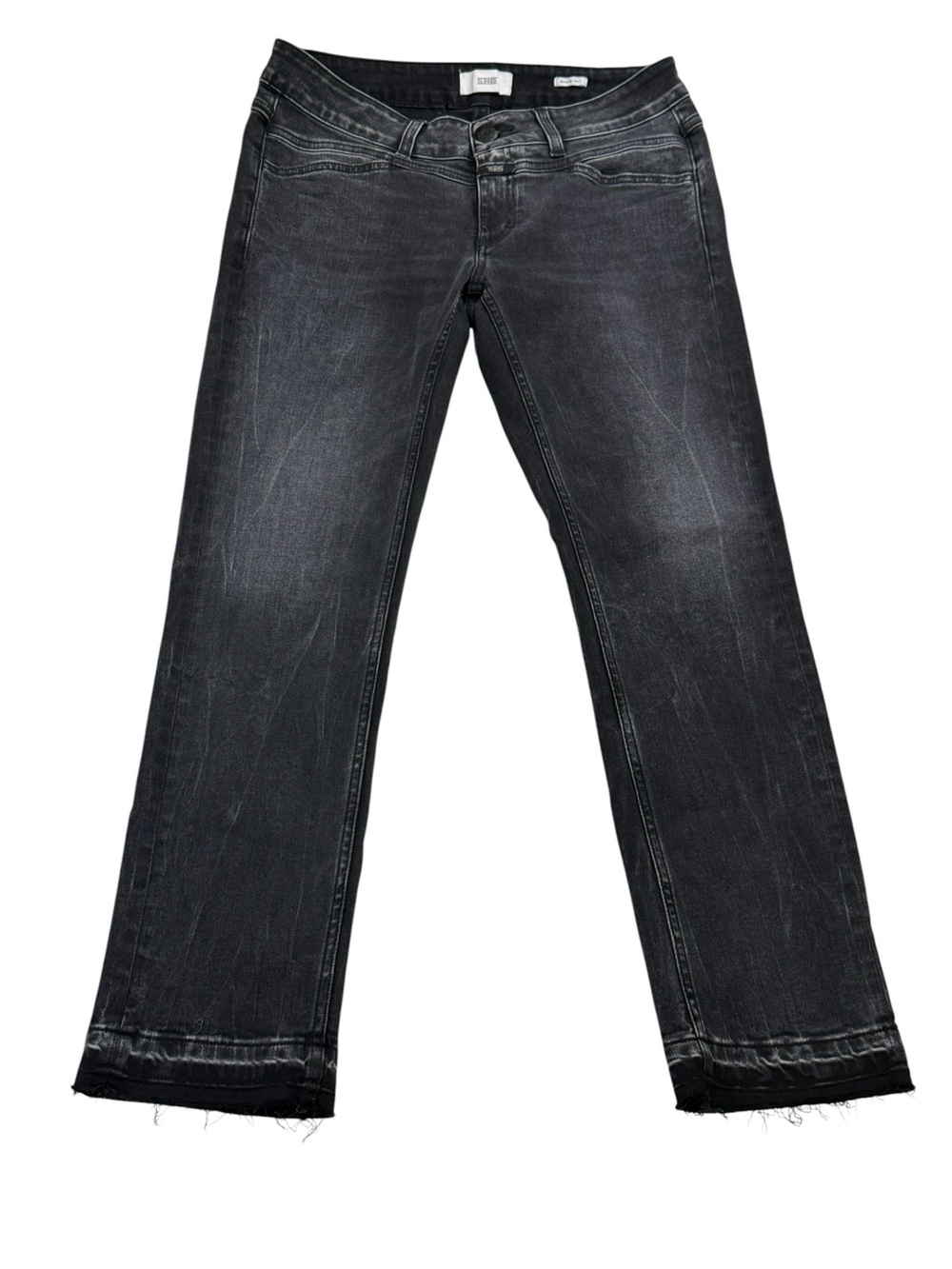 CLOSED Black Starlet Denim Skinny Jeans Frayed Hem Made in Italy Size 28